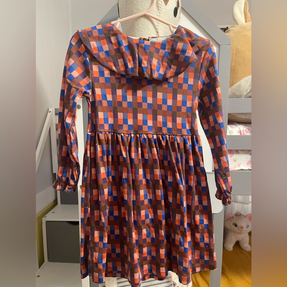 Oeuf geometric long sleeve dress
